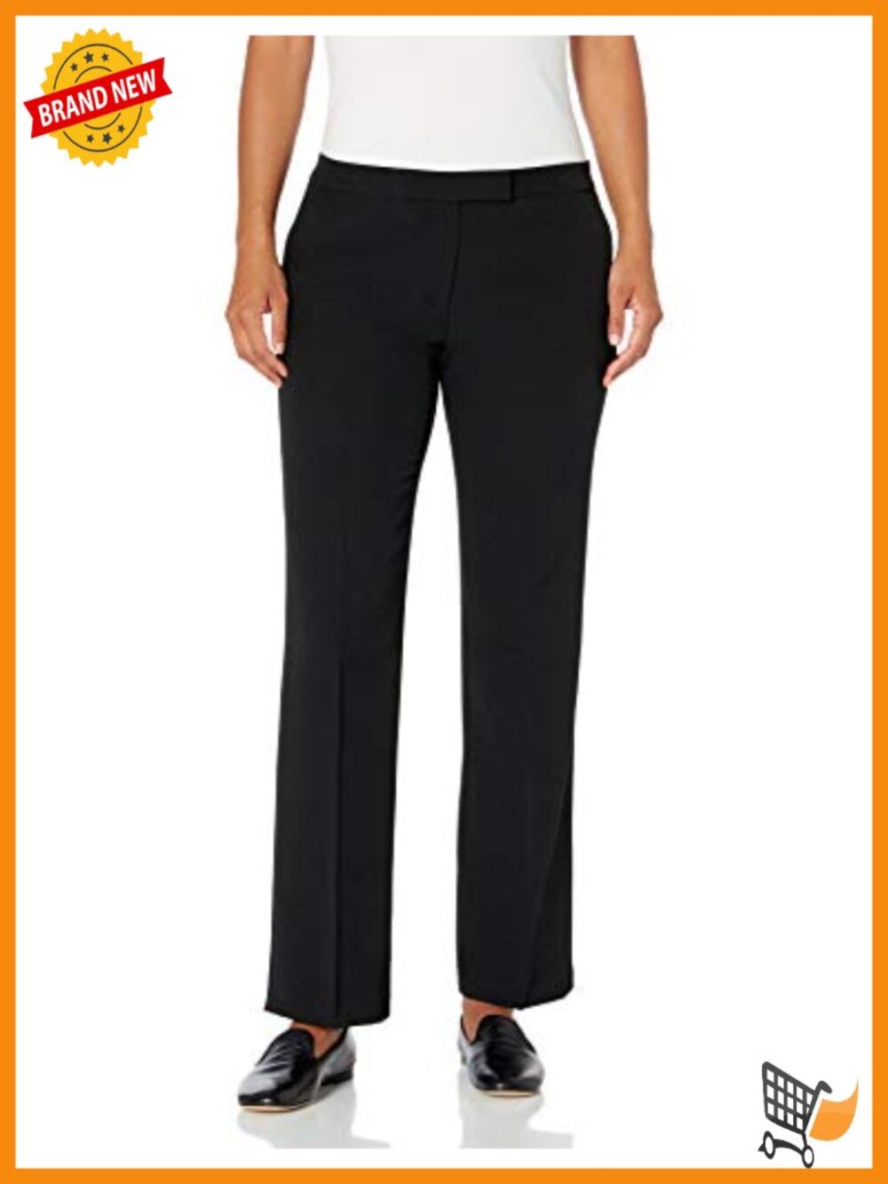 Plus Size Tab Front Trouser Pants Stretch Straight Leg Work Business Casual